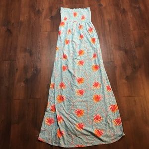 Orange Floral Maxi Dress